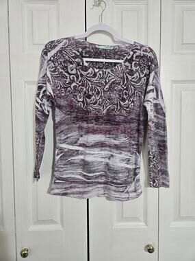 Maurices small women's burnout rhinestone long sleeve top